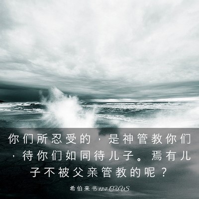 Picture 03 - 希 伯 来 书 12:7 CUVS - 你 们 所 忍 受 的 ， 是 神 管 教 你 - Bible Verse Picture