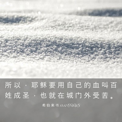 Picture 03 - 希 伯 来 书 13:12 CUVS - 所 以 ， 耶 稣 要 用 自 己 的 血 叫 - Bible Verse Picture