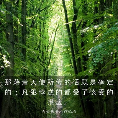Picture 03 - 希 伯 来 书 2:2 CUVS - 那 藉 着 天 使 所 传 的 话 既 是 确 - Bible Verse Picture