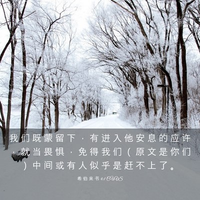 Picture 03 - 希 伯 来 书 4:1 CUVS - 我 们 既 蒙 留 下 ， 有 进 入 他 安 - Bible Verse Picture