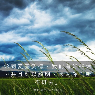 Picture 03 - 希 伯 来 书 5:11 CUVS - 论 到 麦 基 洗 德 ， 我 们 有 好 些 - Bible Verse Picture