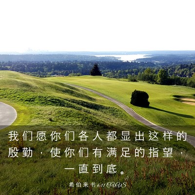 Picture 03 - 希 伯 来 书 6:11 CUVS - 我 们 愿 你 们 各 人 都 显 出 这 样 - Bible Verse Picture