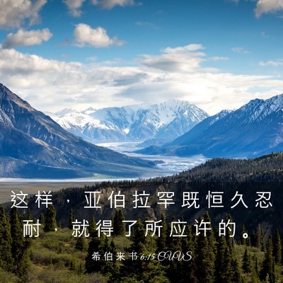 Picture 03 - 希 伯 来 书 6:15 CUVS - 这 样 ， 亚 伯 拉 罕 既 恒 久 忍 耐 - Bible Verse Picture
