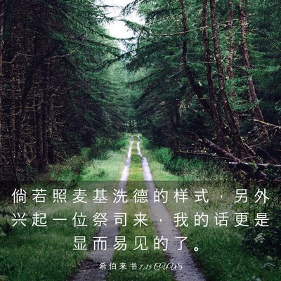 Picture 03 - 希 伯 来 书 7:15 CUVS - 倘 若 照 麦 基 洗 德 的 样 式 ， 另 - Bible Verse Picture