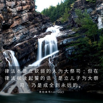 Picture 03 - 希 伯 来 书 7:28 CUVS - 律 法 本 是 立 软 弱 的 人 为 大 祭 - Bible Verse Picture