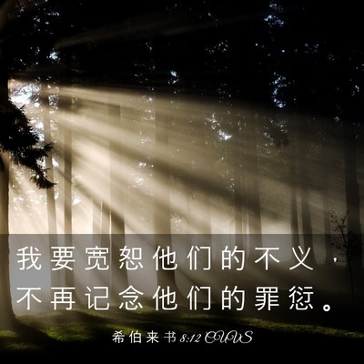 Picture 03 - 希 伯 来 书 8:12 CUVS - 我 要 宽 恕 他 们 的 不 义 ， 不 再 - Bible Verse Picture