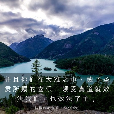 Picture 03 - 帖 撒 罗 尼 迦 前 书 1:6 CUVS - 并 且 你 们 在 大 难 之 中 ， 蒙 了 - Bible Verse Picture