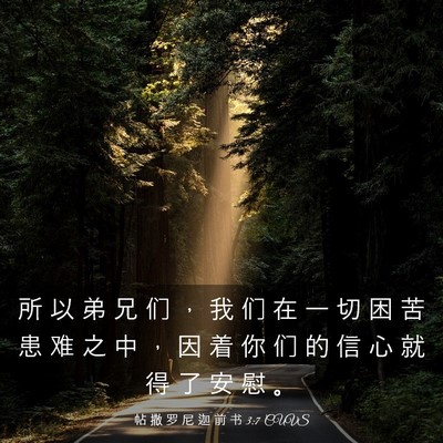 Picture 03 - 帖 撒 罗 尼 迦 前 书 3:7 CUVS - 所 以 弟 兄 们 ， 我 们 在 一 切 困 - Bible Verse Picture