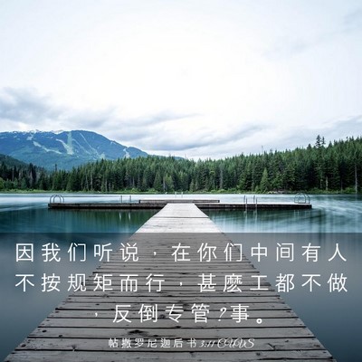 Picture 03 - 帖 撒 罗 尼 迦 后 书 3:11 CUVS - 因 我 们 听 说 ， 在 你 们 中 间 有 - Bible Verse Picture
