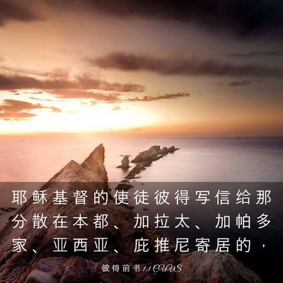 Picture 03 - 彼 得 前 书 1:1 CUVS - 耶 稣 基 督 的 使 徒 彼 得 写 信 给 - Bible Verse Picture