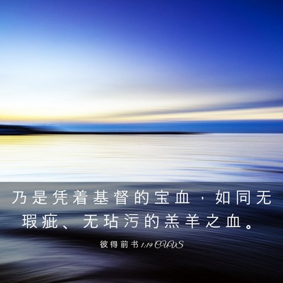 Picture 03 - 彼 得 前 书 1:19 CUVS - 乃 是 凭 着 基 督 的 宝 血 ， 如 同 - Bible Verse Picture