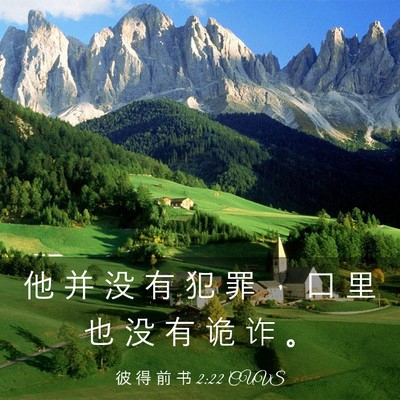Picture 03 - 彼 得 前 书 2:22 CUVS - 他 并 没 有 犯 罪 ， 口 里 也 没 有 - Bible Verse Picture