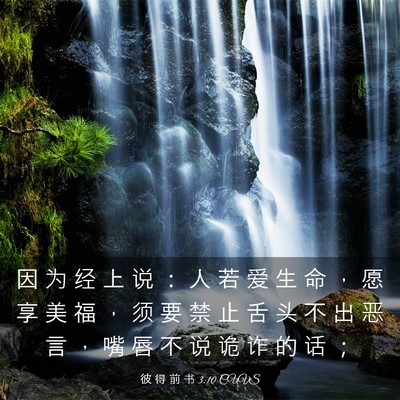 Picture 03 - 彼 得 前 书 3:10 CUVS - 因 为 经 上 说 ： 人 若 爱 生 命 ， - Bible Verse Picture