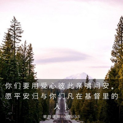 Picture 03 - 彼 得 前 书 5:14 CUVS - 你 们 要 用 爱 心 彼 此 亲 嘴 问 安 - Bible Verse Picture