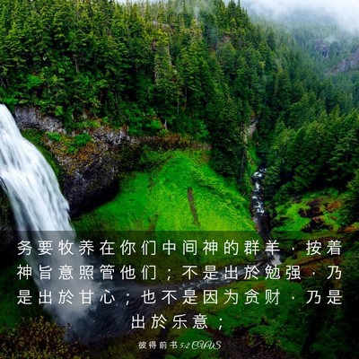 Picture 03 - 彼 得 前 书 5:2 CUVS - 务 要 牧 养 在 你 们 中 间 神 的 群 - Bible Verse Picture