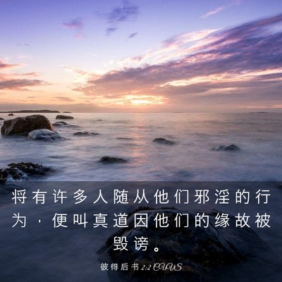 Picture 03 - 彼 得 后 书 2:2 CUVS - 将 有 许 多 人 随 从 他 们 邪 淫 的 - Bible Verse Picture