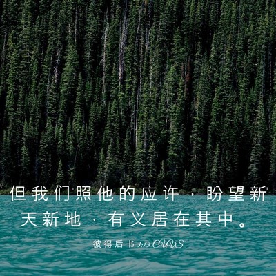 Picture 03 - 彼 得 后 书 3:13 CUVS - 但 我 们 照 他 的 应 许 ， 盼 望 新 - Bible Verse Picture