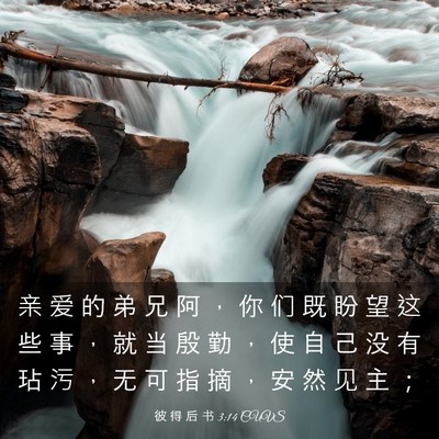 Picture 03 - 彼 得 后 书 3:14 CUVS - 亲 爱 的 弟 兄 阿 ， 你 们 既 盼 望 - Bible Verse Picture