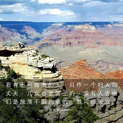 Picture 03 - 提 多 书 1:6 CUVS - 若 有 无 可 指 责 的 人 ， 只 作 一 - Bible Verse Picture