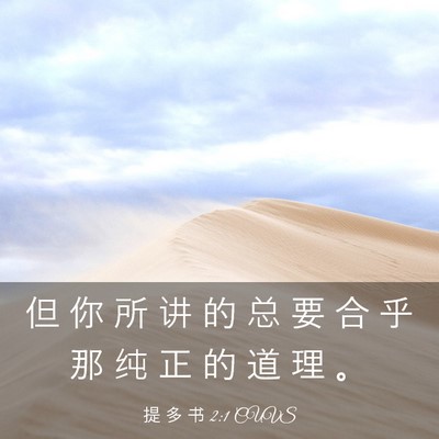 Picture 03 - 提 多 书 2:1 CUVS - 但 你 所 讲 的 总 要 合 乎 那 纯 正 - Bible Verse Picture