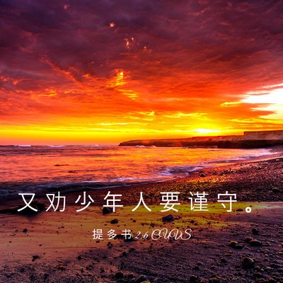 Picture 03 - 提 多 书 2:6 CUVS - 又 劝 少 年 人 要 谨 守 - Bible Verse Picture
