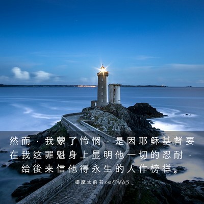 Picture 03 - 提 摩 太 前 书 1:16 CUVS - 然 而 ， 我 蒙 了 怜 悯 ， 是 因 耶 - Bible Verse Picture