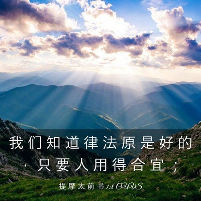 Picture 03 - 提 摩 太 前 书 1:8 CUVS - 我 们 知 道 律 法 原 是 好 的 ， 只 - Bible Verse Picture