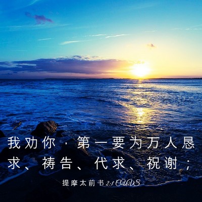 Picture 03 - 提 摩 太 前 书 2:1 CUVS - 我 劝 你 ， 第 一 要 为 万 人 恳 求 - Bible Verse Picture