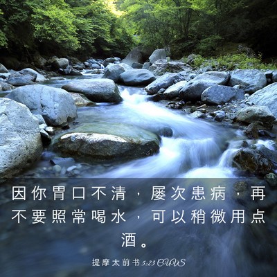 Picture 03 - 提 摩 太 前 书 5:23 CUVS - 因 你 胃 口 不 清 ， 屡 次 患 病 ， - Bible Verse Picture