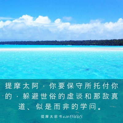 Picture 03 - 提 摩 太 前 书 6:20 CUVS - 提 摩 太 阿 ， 你 要 保 守 所 托 付 - Bible Verse Picture