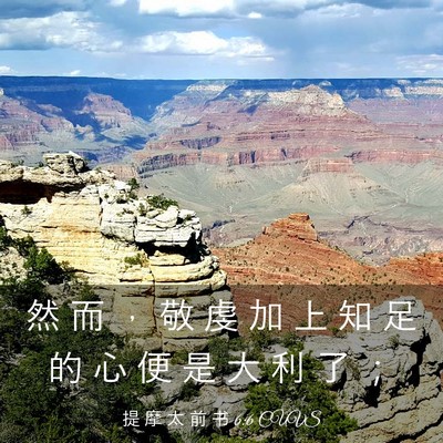Picture 03 - 提 摩 太 前 书 6:6 CUVS - 然 而 ， 敬 虔 加 上 知 足 的 心 便 - Bible Verse Picture