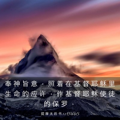 Picture 03 - 提 摩 太 后 书 1:1 CUVS - 奉 神 旨 意 ， 照 着 在 基 督 耶 稣 - Bible Verse Picture