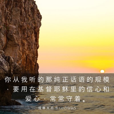 Picture 03 - 提 摩 太 后 书 1:13 CUVS - 你 从 我 听 的 那 纯 正 话 语 的 规 - Bible Verse Picture