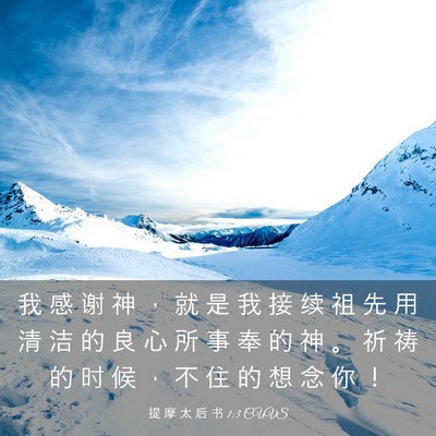 Picture 03 - 提 摩 太 后 书 1:3 CUVS - 我 感 谢 神 ， 就 是 我 接 续 祖 先 - Bible Verse Picture