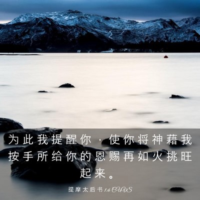 Picture 03 - 提 摩 太 后 书 1:6 CUVS - 为 此 我 提 醒 你 ， 使 你 将 神 藉 - Bible Verse Picture