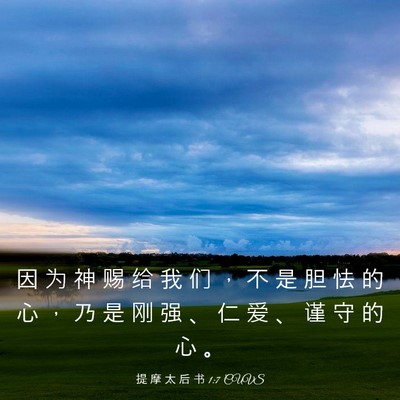 Picture 03 - 提 摩 太 后 书 1:7 CUVS - 因 为 神 赐 给 我 们 ， 不 是 胆 怯 - Bible Verse Picture