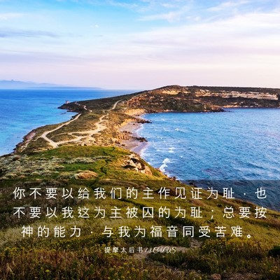 Picture 03 - 提 摩 太 后 书 1:8 CUVS - 你 不 要 以 给 我 们 的 主 作 见 证 - Bible Verse Picture