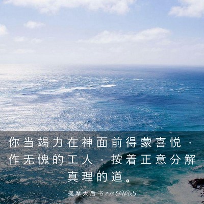 Picture 03 - 提 摩 太 后 书 2:15 CUVS - 你 当 竭 力 在 神 面 前 得 蒙 喜 悦 - Bible Verse Picture