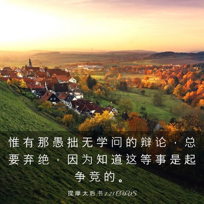 Picture 03 - 提 摩 太 后 书 2:23 CUVS - 惟 有 那 愚 拙 无 学 问 的 辩 论 ， - Bible Verse Picture