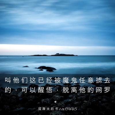 Picture 03 - 提 摩 太 后 书 2:26 CUVS - 叫 他 们 这 已 经 被 魔 鬼 任 意 掳 - Bible Verse Picture