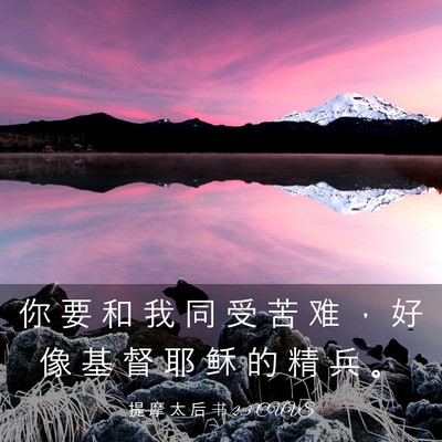 Picture 03 - 提 摩 太 后 书 2:3 CUVS - 你 要 和 我 同 受 苦 难 ， 好 像 基 - Bible Verse Picture