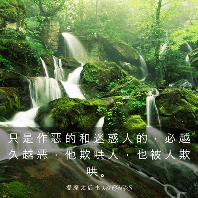 Picture 03 - 提 摩 太 后 书 3:13 CUVS - 只 是 作 恶 的 和 迷 惑 人 的 ， 必 - Bible Verse Picture