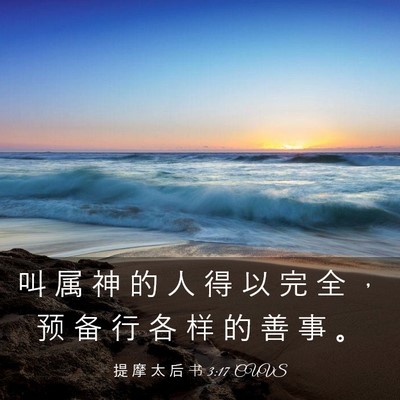 Picture 03 - 提 摩 太 后 书 3:17 CUVS - 叫 属 神 的 人 得 以 完 全 ， 预 备 - Bible Verse Picture