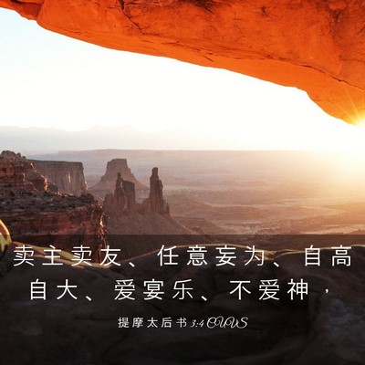 Picture 03 - 提 摩 太 后 书 3:4 CUVS - 卖 主 卖 友 、 任 意 妄 为 、 自 高 - Bible Verse Picture