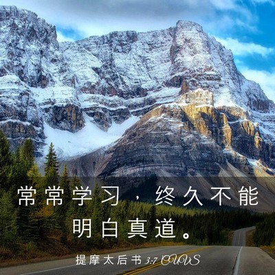 Picture 03 - 提 摩 太 后 书 3:7 CUVS - 常 常 学 习 ， 终 久 不 能 明 白 真 - Bible Verse Picture
