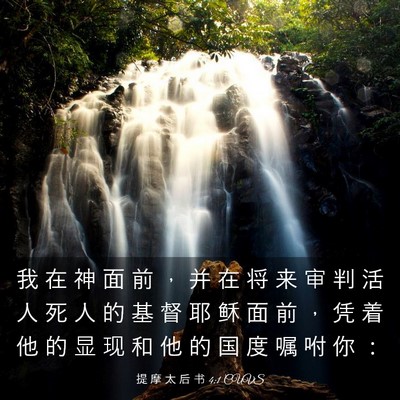 Picture 03 - 提 摩 太 后 书 4:1 CUVS - 我 在 神 面 前 ， 并 在 将 来 审 判 - Bible Verse Picture