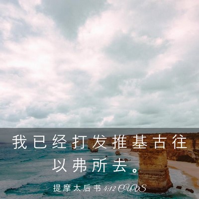 Picture 03 - 提 摩 太 后 书 4:12 CUVS - 我 已 经 打 发 推 基 古 往 以 弗 所 - Bible Verse Picture