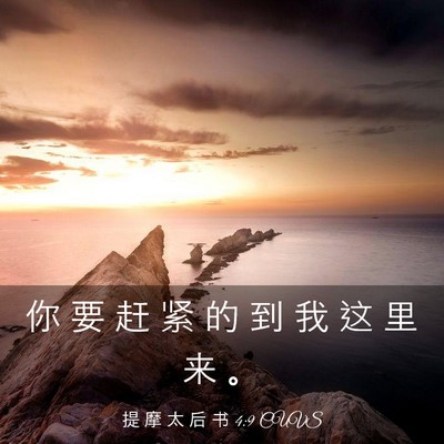Picture 03 - 提 摩 太 后 书 4:9 CUVS - 你 要 赶 紧 的 到 我 这 里 来 - Bible Verse Picture