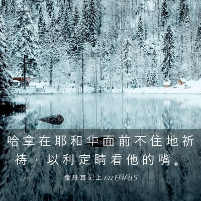 Picture 03 - 撒 母 耳 记 上 1:12 CUVS - 哈 拿 在 耶 和 华 面 前 不 住 地 祈 - Bible Verse Picture