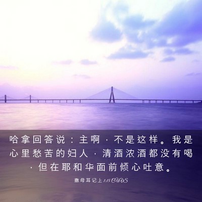 Picture 03 - 撒 母 耳 记 上 1:15 CUVS - 哈 拿 回 答 说 ： 主 啊 ， 不 是 这 - Bible Verse Picture